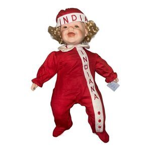 Fantasy Collection Porcelain Indiana Hoosiers Baby Doll Vintage Rare 21"COA